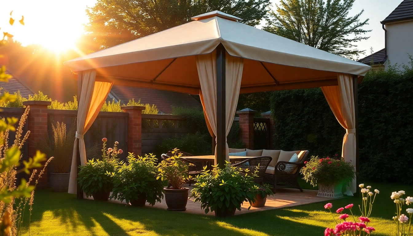 Enjoy a beautiful gazebo in Ireland, perfect for outdoor gatherings and enhancing your garden's charm.