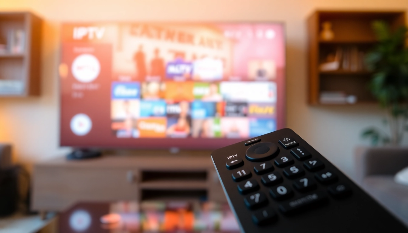 Discover the benefits of abonnement iptv with a variety of channels showcased on a TV screen.