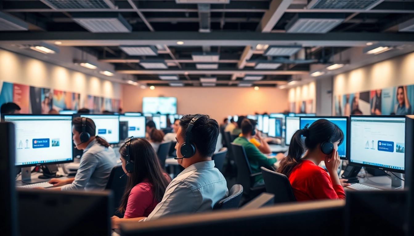 Agents in a vibrant call center in Tijuana provide friendly customer support.