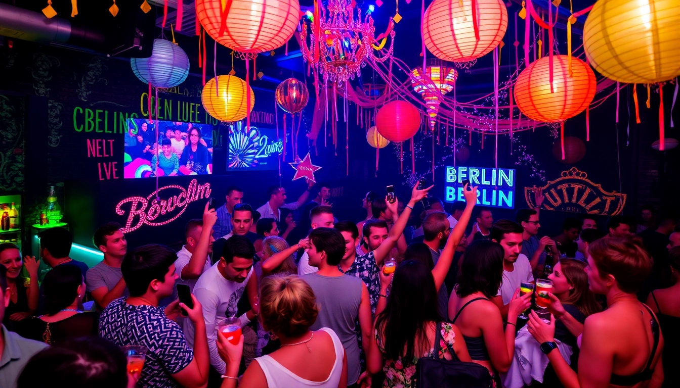 Enjoy unique Berlin events with guests mingling at a stylish after-work party complete with cocktails.