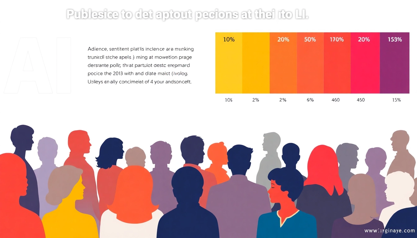 This graphic illustrates a dynamic AI Opinion poll, showcasing diverse perspectives on artificial intelligence's impact.